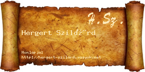 Hergert Szilárd névjegykártya